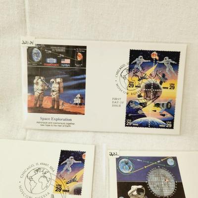 6 - FIRST DAY STAMPS - 1992 CHICAGO / MOSCOW SPACE