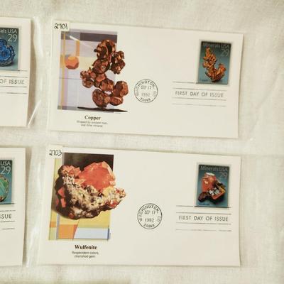 5 - FIRST DAY STAMPS - 1992 MINERALS