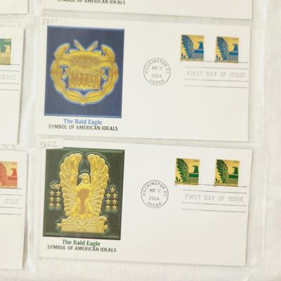 10 - FIRST DAYS STAMPS -  2004 THE BALD EAGLE SYMBOL OF AMERICAN IDEALS