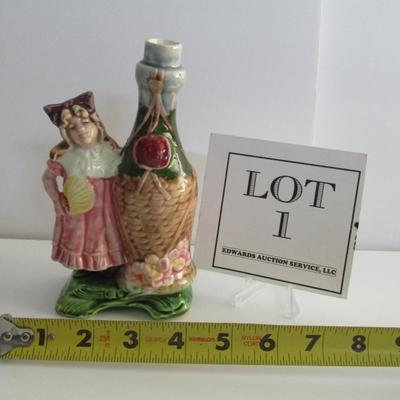 Vintage Majolica Figural Bottle