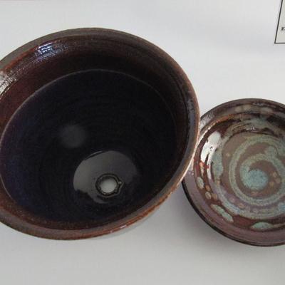 Nice Hand Made Pottery Planter and Liner