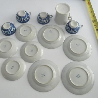 Child's Vintage Japan Blue Willow Dishes