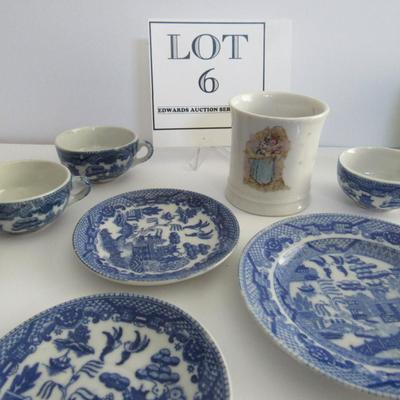 Child's Vintage Japan Blue Willow Dishes
