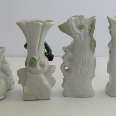 2 Occupied Japan figural Vases and 2 Japan Figural Vases, Small