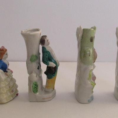2 Occupied Japan figural Vases and 2 Japan Figural Vases, Small