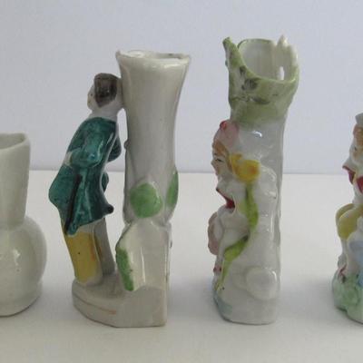 2 Occupied Japan figural Vases and 2 Japan Figural Vases, Small