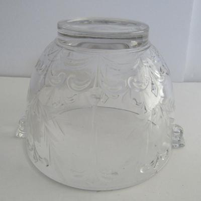 Vintage Pressed and Wheel Cut Glass Ice Bucket