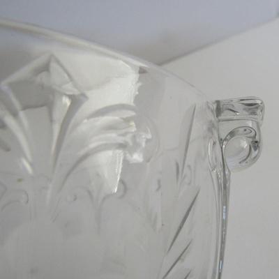 Vintage Pressed and Wheel Cut Glass Ice Bucket