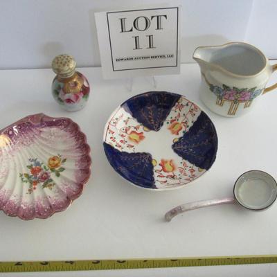 Lot of Misc Antique Dishes, Gray's Pottery, Gaudy Dutch, Selesia, Japan Lusterware Ladel