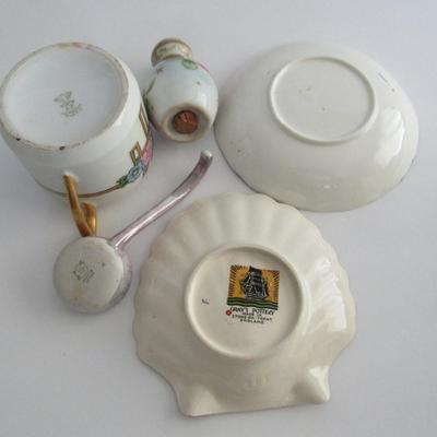 Lot of Misc Antique Dishes, Gray's Pottery, Gaudy Dutch, Selesia, Japan Lusterware Ladel