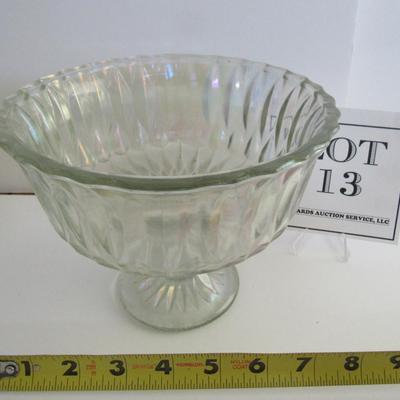 Older Clear Carnival Glass Footed Bowl