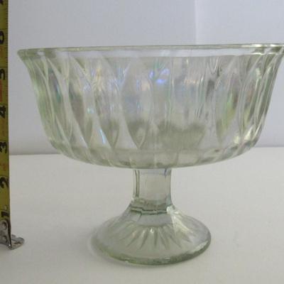 Older Clear Carnival Glass Footed Bowl