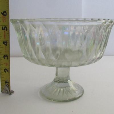 Older Clear Carnival Glass Footed Bowl