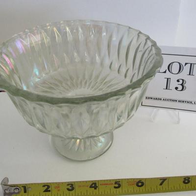 Older Clear Carnival Glass Footed Bowl