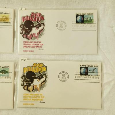 4 - FIRST DAY STAMPS - 1970 STOP POLLUTION
