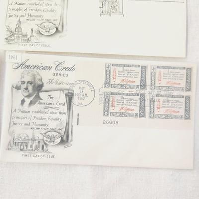 6 - FIRST DAY STAMPS - 1960 AMERICAN CREDO
