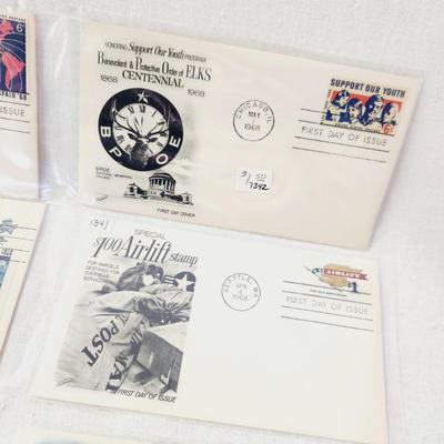 6 - 1ST DAY STAMPS - 1968 MIXED THEME