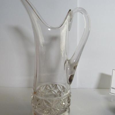 Antique Pressed Glass Tall Pitcher