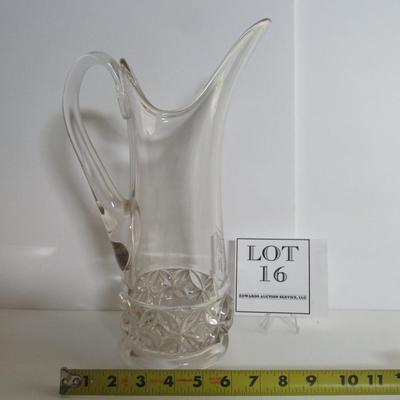 Antique Pressed Glass Tall Pitcher