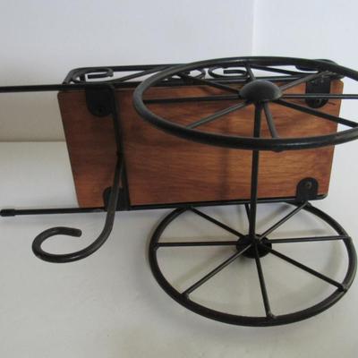 Cute Small Decorative Wood and Wrought Iron Stand
