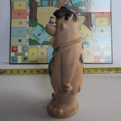 Nice Clean vintage Boy Scouts Game Board and Fred Flintstones Squeaker