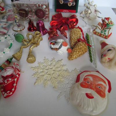 Large Lot of Misc Christmas Ornaments and Decor, Some Mid Century