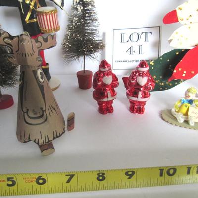 Lot of Unusual Vintage Christmas Decor, Paper Moose Surprise Ornament Never Opened