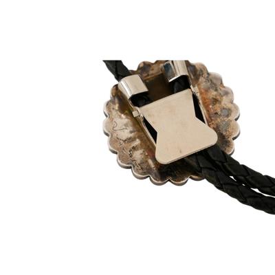 SIGNED Native American Zuni Sun Face Bolo Tie