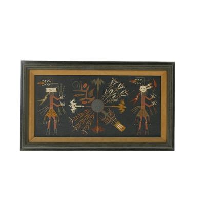 Original "Sacred Plants" Navajo Signed Sand Painting by John Lee Begay