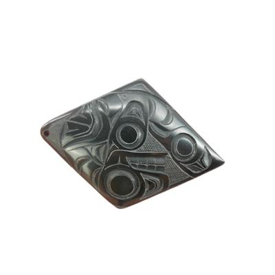 SIGNED Native American Hand-Carved Pendant
