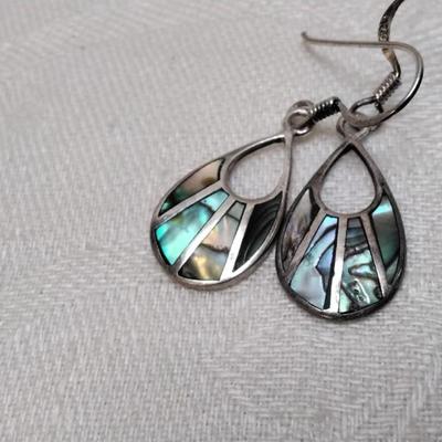Vintage Unique Abalone 925 Earrings