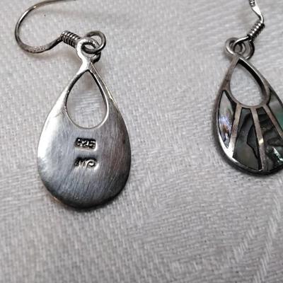 Vintage Unique Abalone 925 Earrings