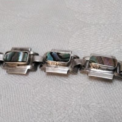 Vintage Abalone 925 7" Bracelet