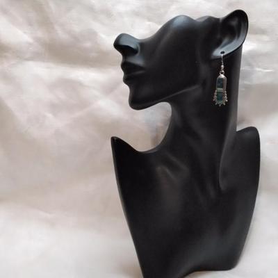 Handmade Turquoise, Green Turquoise and Lapis Lazuli 925 Earrings
