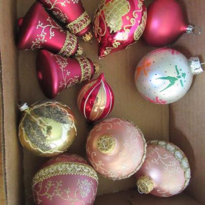 Lot of Older Nice Glass Christmas Ornaments, Krebs Balls and Bells, More