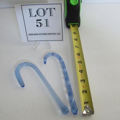 Beautiful Hand Blown Art Glass Candy Cane Christmas Ornaments