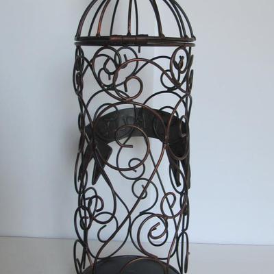 Metal Tall Wine Bottle Holder and Italy Metal Bowl