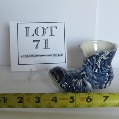 Old Transferware Shoe, Old Foley, James Kent, Staffordshire, England