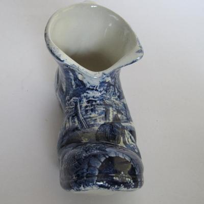 Old Transferware Shoe, Old Foley, James Kent, Staffordshire, England