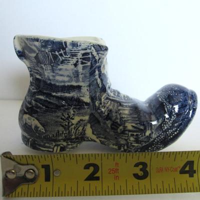 Old Transferware Shoe, Old Foley, James Kent, Staffordshire, England