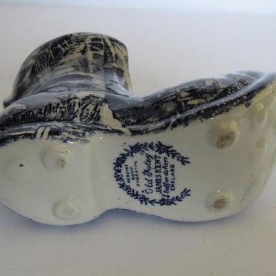 Old Transferware Shoe, Old Foley, James Kent, Staffordshire, England