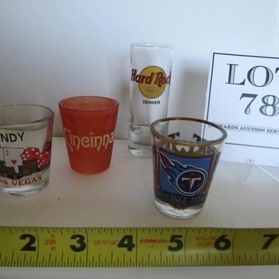 Misc Lot of Shot Glasses, Hard Rock Cafe, Tennessee Titans