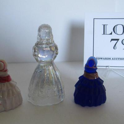Three Vintage Boyd Glass Doll Figurines
