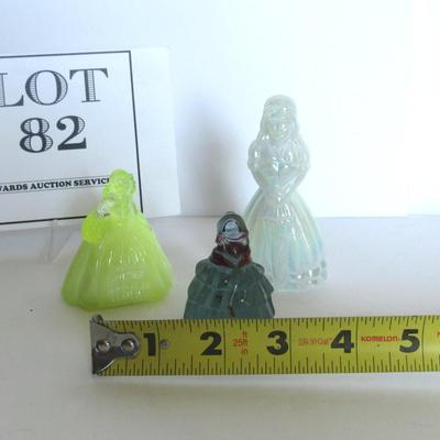 3 Older Boyd Glass Girl Doll Figurines