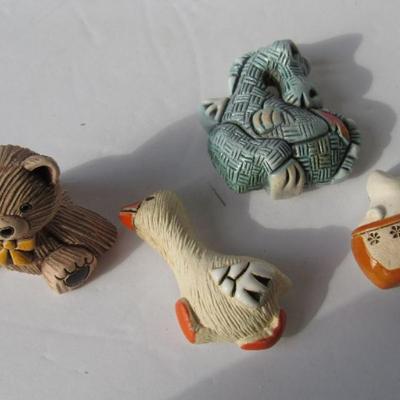 3 Artisan Hand Made Animal Magnets, JJ Madison-Irvine, Made in Uruaguay & 1 Extra