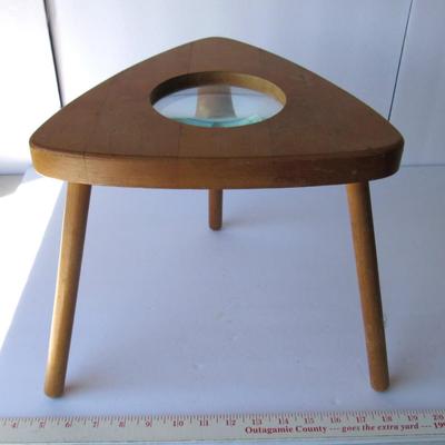 Lot 137: Vintage Creative Playthings Kids Wood Stool and Magnifier