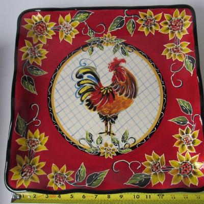Lot 148: Julie Ueland Very Large 16" Rooster Serving Tray, Nice Piece