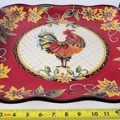 Lot 148: Julie Ueland Very Large 16" Rooster Serving Tray, Nice Piece