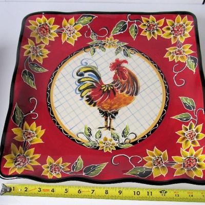 Lot 148: Julie Ueland Very Large 16" Rooster Serving Tray, Nice Piece