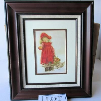 Lot 152: Child Framed Print With Easel Back, 13" x 15", Lisi Martin